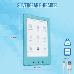 Argentgear® ebook reader avec rétroéclairage | écran tactile e-ink de 6 pouces | mémoire de 4 go pour 3000+ e-books | e-reader |