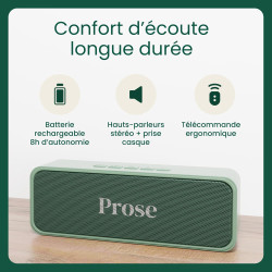 Prose Coffret Premium - Lecteur de Livres Audio + 6 Livres au Choix - sans Écran, Interface Intuitive - Idéal Cadeau Parents et 
