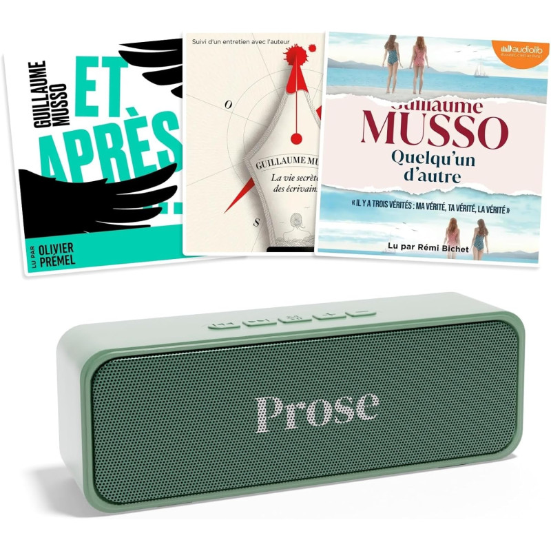 Prose Coffret Livre Audio Guillaume Musso - 3 Inclus + Lecteur Livres Audio Large Catalogue de Livres à Écouter - Interface Intu