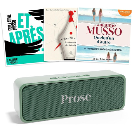 Prose Coffret Livre Audio Guillaume Musso - 3 Inclus + Lecteur Livres Audio Large Catalogue de Livres à Écouter - Interface Intu