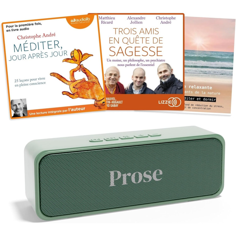 Prose Coffret Livre Audio Médiation Relaxation - Christophe André - Matthieu Ricard + Lecteur Livres Audio Interface Intuitive -