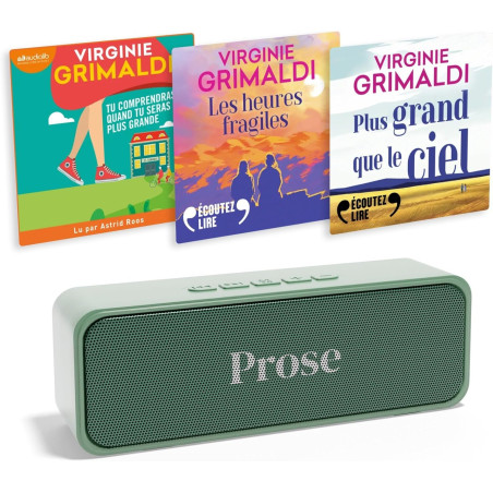 Prose Coffret Livre Audio Virginie Grimaldi - 3 Inclus + Lecteur Livres Audio Large Catalogue de Livres à Écouter - Interface In