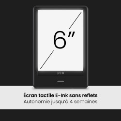 SPC Dickens Light 2 Pro – Liseuse Livre électronique écran Tactile 6 Pouces | Luminosité et température de Couleur réglables | 8