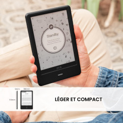 SPC Dickens Light 2 Pro – Liseuse Livre électronique écran Tactile 6 Pouces | Luminosité et température de Couleur réglables | 8