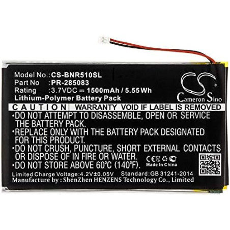 CS-BNR510SL Batterie 1500mAh Compatible avec [Pocketbook] 631 Touch HD, pour [Kobo] Aura, Glo HD, H2O, pour [Barnes & Noble] BNR