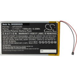 vhbw Batterie Remplacement pour Kobo SP305590 pour liseuse e-Book Reader (1500mAh, 3,7V, Li-polymère)