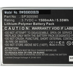 vhbw Batterie Remplacement pour Kobo SP305590 pour liseuse e-Book Reader (1500mAh, 3,7V, Li-polymère)