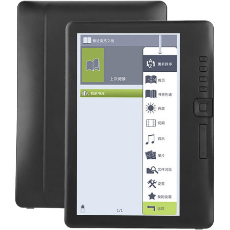 BK7019 Portable 7inch E Book Reader Écran coloré Prend en Charge la Carte Mémoire 8G Mémoire 1. Design étanche E? Booke? Livre R