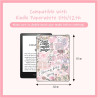 Set d’accessoires décoratifs pour kindle paperblanc 11e/12e génération, 6 cartes papier déco, 2 bouchons anti-poussière usb-c av