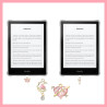 Set d’accessoires décoratifs pour kindle paperblanc 11e/12e génération, 6 cartes papier déco, 2 bouchons anti-poussière usb-c av