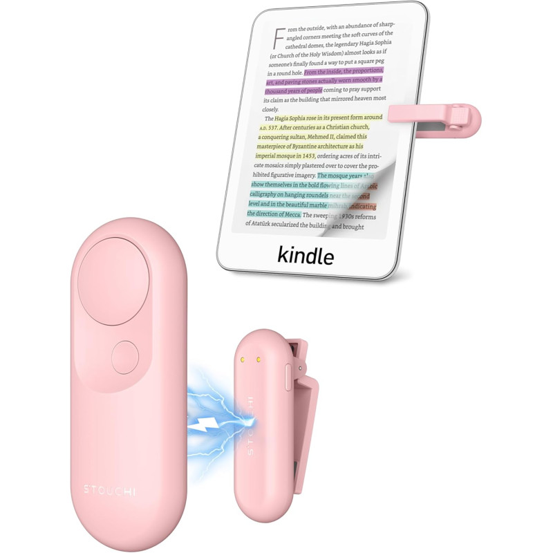 Stouchi retourneur de page pour liseuses kindle paperblanc colorsoft oasis scribe, 2 en 1, contrôle magnétique léger pour kindle