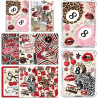 8 cartes décoratives y2k pour kindle paperblanc – inserts papier esthétiques léopard & rétro, compatibles liseuse kindle paperbl