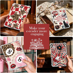 8 cartes décoratives y2k pour kindle paperblanc – inserts papier esthétiques léopard & rétro, compatibles liseuse kindle paperbl