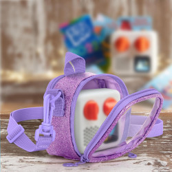 LoDrid Étui de voyage compatible avec Yoto Mini (édition 2024), support de lecteur audio avec bandoulière réglable, poche zippée