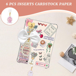 VelvetGlow 6 Pcs Inserts pour E-Reader Clear Case, 2 Pcs Dust Plug Charms Set, Accessoires de Charme Téléphone Rétro, Inserts en