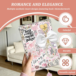 VelvetGlow 6 Pcs Inserts pour E-Reader Clear Case, 2 Pcs Dust Plug Charms Set, Accessoires de Charme Téléphone Rétro, Inserts en