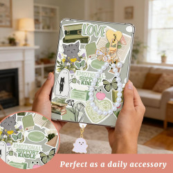 VelvetGlow 6 Pcs Inserts pour E-Reader Clear Case, 2 Pcs Dust Plug Charms Set, Accessoires de Charme Téléphone Rétro, Inserts en