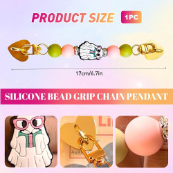 VelvetGlow Bracelet pour E-Reader, Adorable Poignée en Perles de Silicone pour Kindle, Accessoire pour E-Book-Reader, Dragonne p