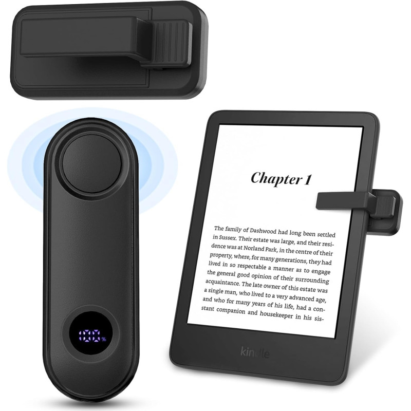 Timovo télécommande tourne-pages pour kindle paperblanc oasis kobo ereaders,clicker tourne-pages avec dragonne et écran d'alimen