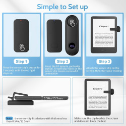 Timovo télécommande tourne-pages pour kindle paperblanc oasis kobo ereaders,clicker tourne-pages avec dragonne et écran d'alimen