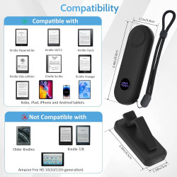 Timovo télécommande tourne-pages pour kindle paperblanc oasis kobo ereaders,clicker tourne-pages avec dragonne et écran d'alimen