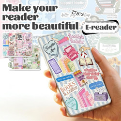Jeu de cartes automne pour kindle paperblanc, 6 designs de thèmes littéraires avec porte-clés en perles et bouchons anti-poussiè