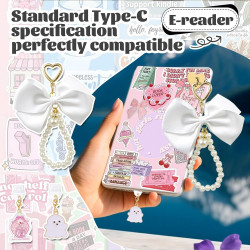 Jeu de cartes automne pour kindle paperblanc, 6 designs de thèmes littéraires avec porte-clés en perles et bouchons anti-poussiè