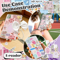 Jeu de cartes automne pour kindle paperblanc, 6 designs de thèmes littéraires avec porte-clés en perles et bouchons anti-poussiè