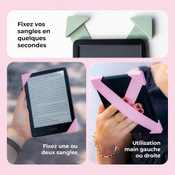 Strapsicle Sangle Main pour Kindles & Kobos – Convient Kindle Basic Gen 11 & 12, Kobo Nia – Lot de 2 Prise Légère – Petit – Lila