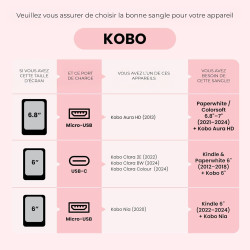 Strapsicle sangle main pour kindles & kobos – convient paperblanc gen 11/12 (6,8”/7”), signature edition – colorsoft – lot de 2 