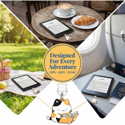 7pcs bouchons anti-poussière kindle avec charms chat, couvercles type c/usb-c + brosse interstice | accessoire liseuse pour kind