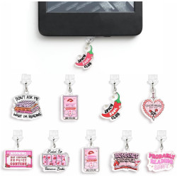 9 Pièces Bouchons Anti-Poussière USB-C pour Liseuse, Accessoire Kindle avec Pendentif Amour Piment, Cadeau Idéal pour Amateurs d