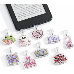 9pcs Bouchons Anti-Poussière pour Kindle, USB-C Accessoire Liseuse avec Breloques Lire | Accessoires Kindle & Téléphone, Cadeau 