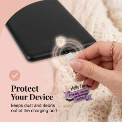 Set de 9 Bouchons Anti-Poussière pour Kindle, Protège-Ports Typ C/USB-C & Breloques de Lecture Style Sombre, Cadeau de Fête | Ac
