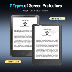 MoKo 2 films antireflet + 1 verre trempé pour Kindle All-New 11e Gen 2024/2022, Kobo Clara, Kobo Nia et PocketBook, 9H anti-rayu