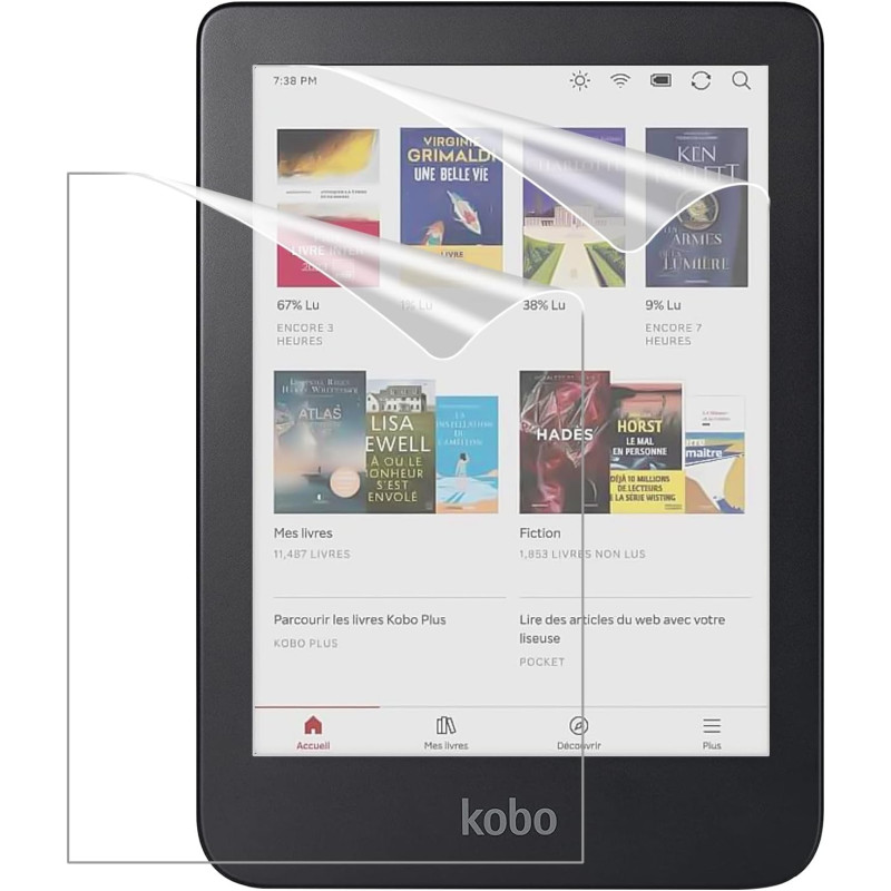 MoKo Lot de 2 Film de Protection Compatible avec Kobo Clara Colour/Kobo Clara BW 6" 2024/2025, 2 Protecteur d'Écran en Pet Anti-