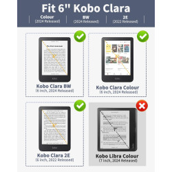 MoKo Lot de 2 Film de Protection Compatible avec Kobo Clara Colour/Kobo Clara BW 6" 2024/2025, 2 Protecteur d'Écran en Pet Anti-