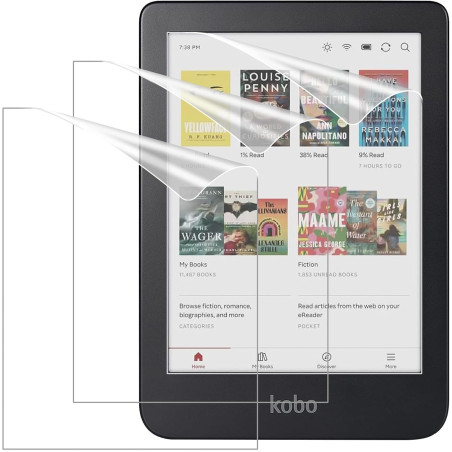 MoKo Lot de 3 Film de Protection Compatible avec Kobo Clara Colour/Kobo Clara BW 6" 2024/2025, 2 Protecteur d'Écran en Pet Anti-