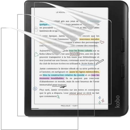 MoKo Lot de 3 Films de Protection Ecran pour Kobo Libra Colour 7 Pouces 2024/2025, Anti-Reflet Protecteurs Pet Mat Couverture Co