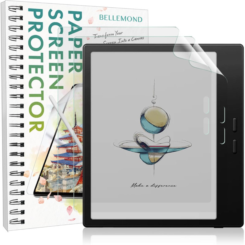 BELLEMOND | Film protecteur effet papier Kent pour Boox Go Color 7 Gen 2 (7") | Film mat anti-reflets pour une lecture claire | 