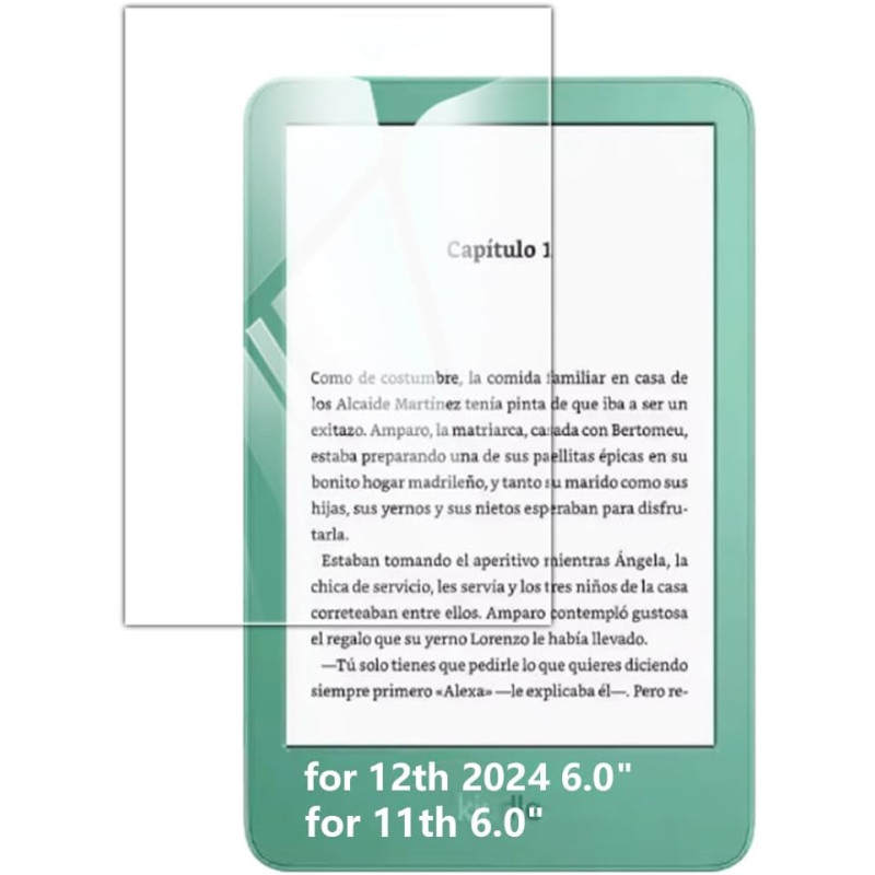 Kepuch Paquet de 2 Verre Trempé Protecteur d'écran pour Kindle 12th 2024 / Kindle 11th 6.0"