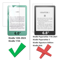 Kepuch Paquet de 2 Verre Trempé Protecteur d'écran pour Kindle 12th 2024 / Kindle 11th 6.0"