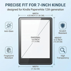 Kindle paperblanc 2025, 3 pièces protecteur d'écran 7 pouces 12ème génération, transparent mat anti-reflet pet couverture totale