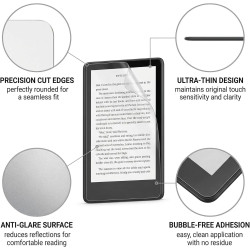 Kindle paperblanc 2025, 3 pièces protecteur d'écran 7 pouces 12ème génération, transparent mat anti-reflet pet couverture totale
