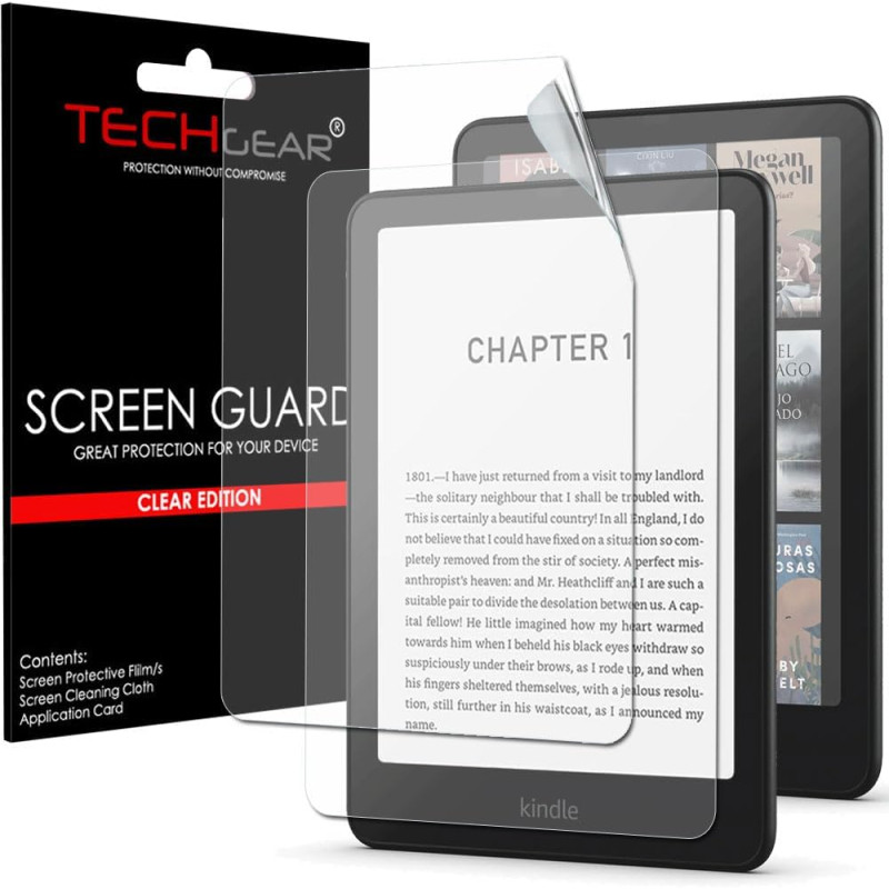 Techgear lot de 2 films protecteurs d'écran pour amazon kindle paperblanc/signature/paperblanc kids/kindle colorsoft (version 20