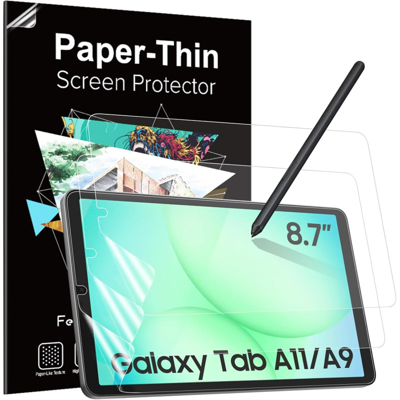 MoKo Lot de 3 Protecteurs D'écran Paper-Feel pour Samsung Galaxy Tab A11 2025 8,7 pouces, Film PET Mat Antireflet pour Tablette 