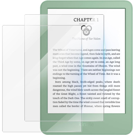 MoKo Lot de 2 Verres Trempés Protection Écran pour Liseuse 6 Pouces All-New E-Reader & Kobo Clara Colour/BW/2E, Dureté 9H Anti-R