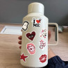 Lot de 100 autocollants en vinyle esthétiques pour filles du centre-ville – Y2K autocollants imperméables pour bouteille d'eau, 