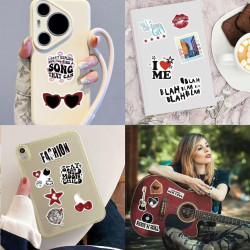 Lot de 100 autocollants en vinyle esthétiques pour filles du centre-ville – Y2K autocollants imperméables pour bouteille d'eau, 