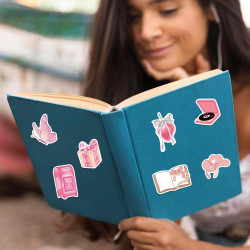Lot de 100 autocollants Coquette – Jolis autocollants esthétiques en vinyle imperméable pour filles | ordinateur portable, boute